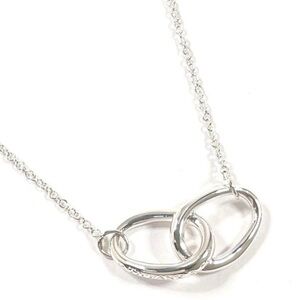 Tiffany & Co. Elsa Peretti 925 Sterling Silver Interlocking Oval Rings Necklace